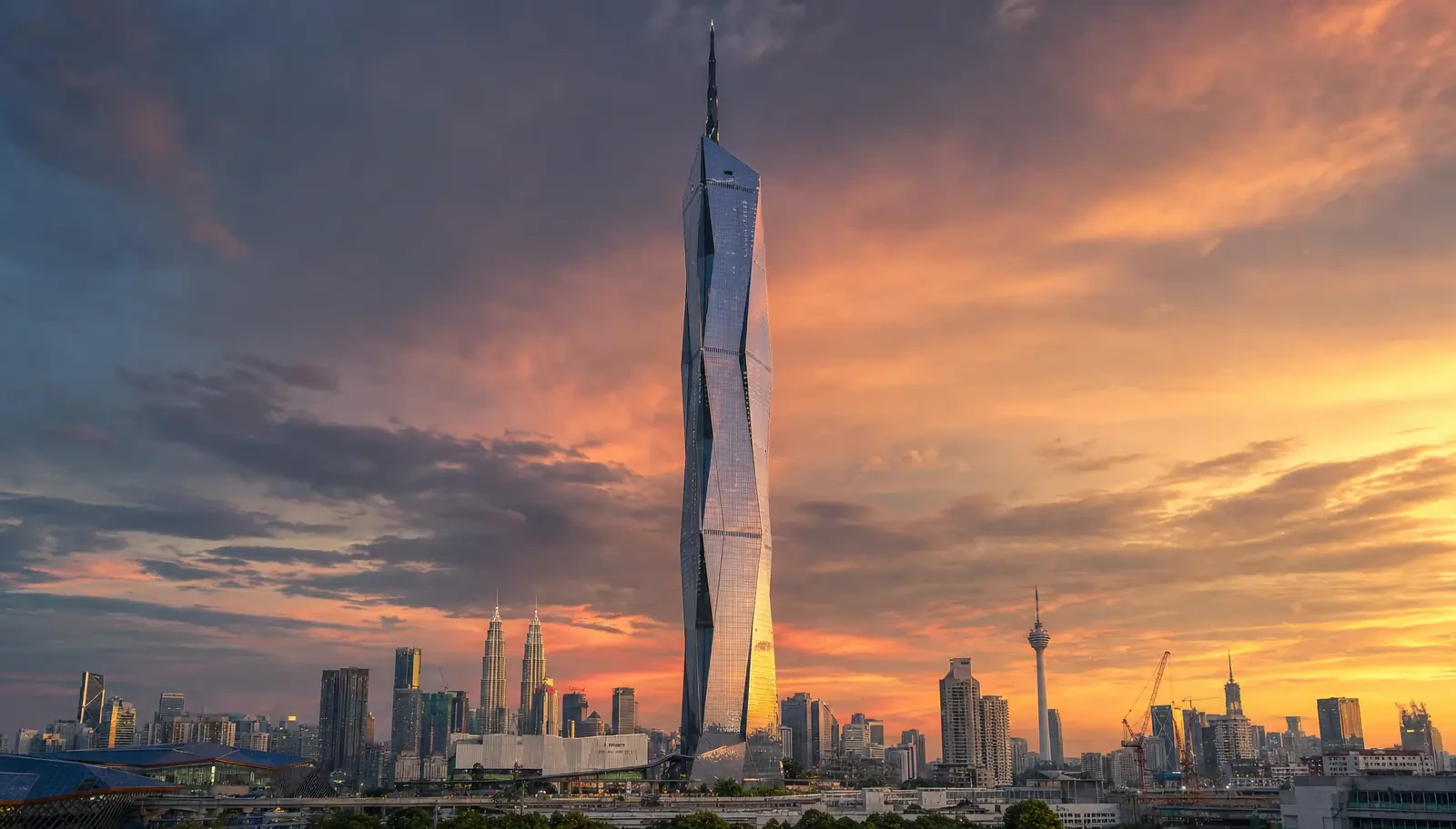 Merdeka 118 at sunset, Kuala Lumpur, planned host of Dialogue of Skyscrapers Edition VI in 2028